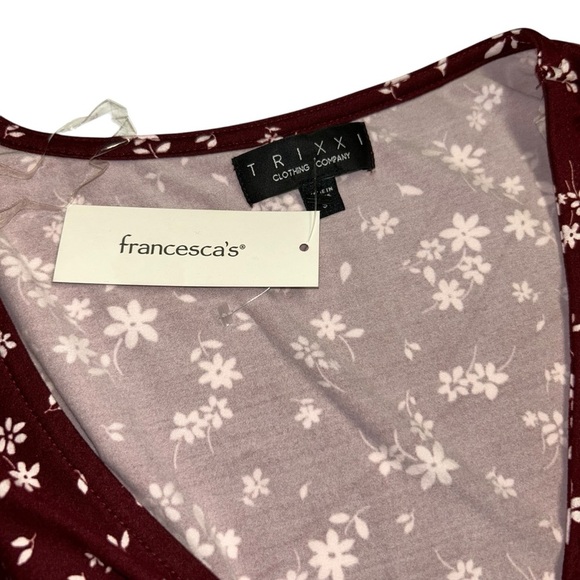 Trixxi country style dress flower dress burgundy size small new with tags - Picture 6 of 10